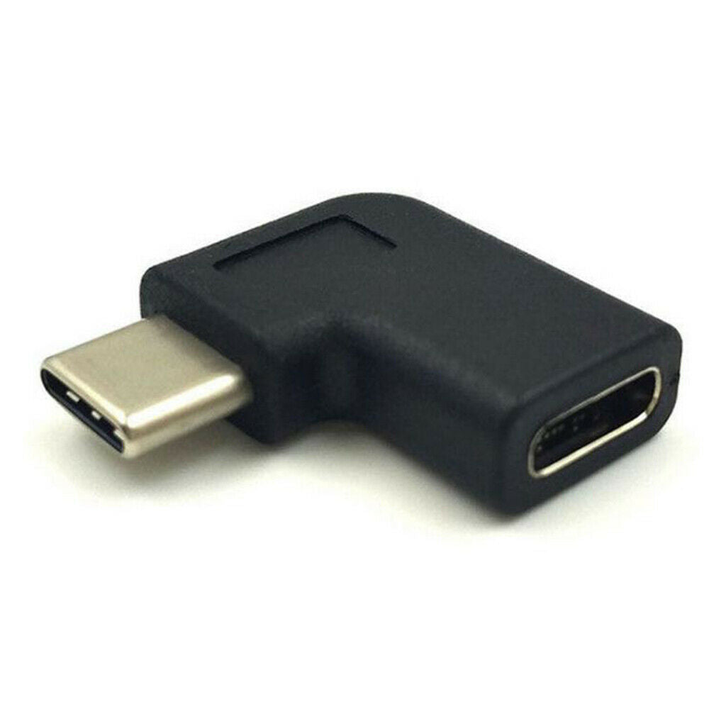2X USB3.1 Type-C Female to 90° Angle Male Charging Data Extension Connector