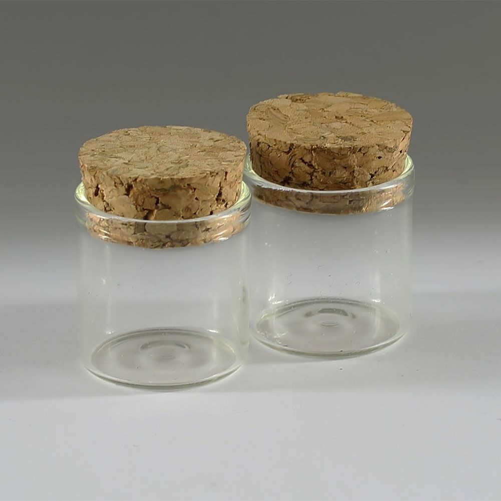 10pcs Empty Sample Vials Clear Glass Bottles with Corks Jars Small bottl 5ML