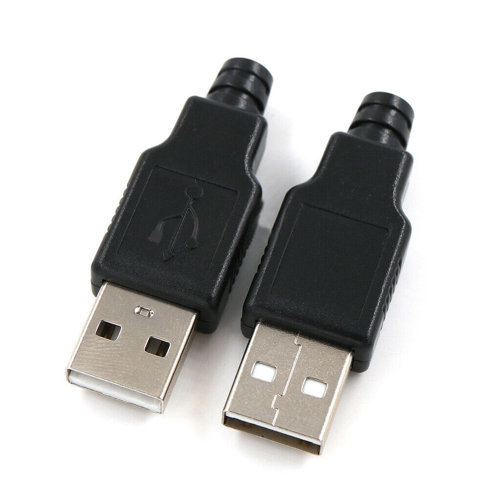 10x USB 2.0 Type A  Plug 4-pin Male Connector Adapter Solder Cover Repair Tools