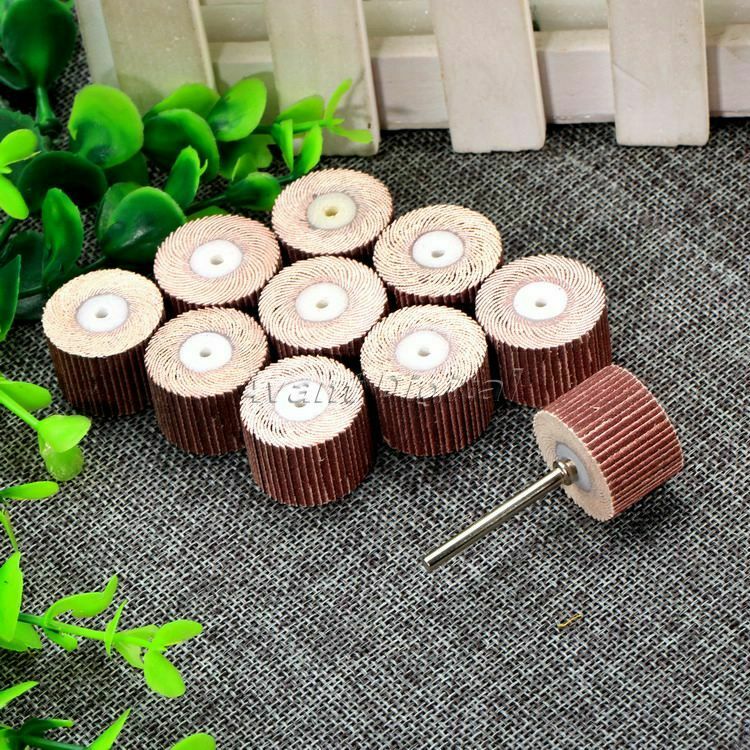 Rotary Tool 20mm Buffing Grinding 240Grit Sandpaper Flap Wheel Head & Mandrel