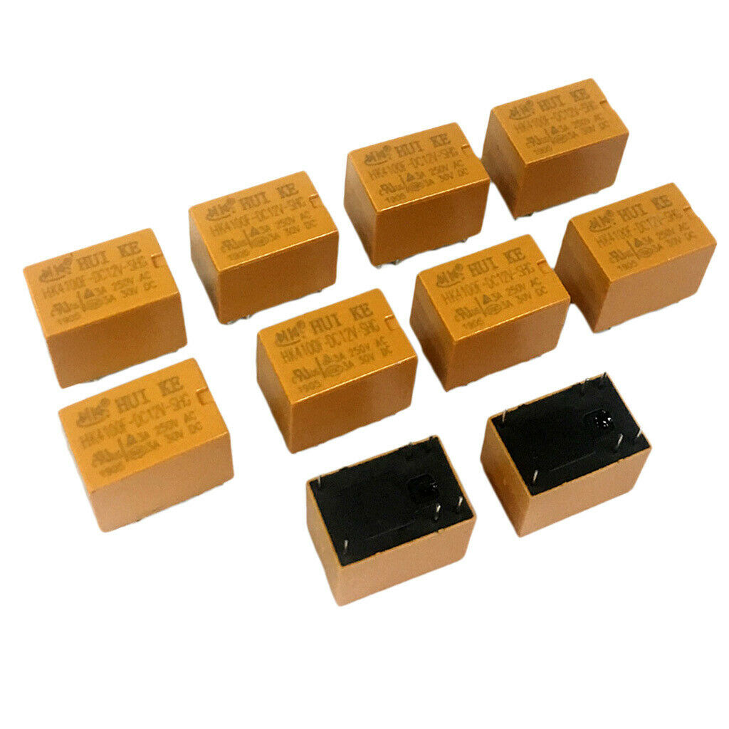 10 Pieces Relay 6 Pin HK4100F-DC12V-SHG DC 5/12/24V For General Electric - DC12V