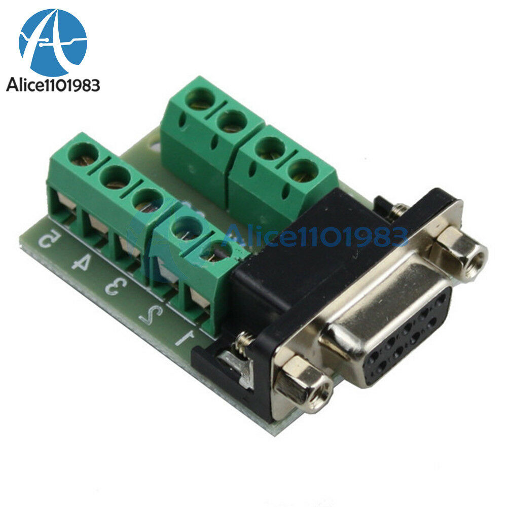 2X DB9 connector female adapter signals Terminal module RS232 Serial to Terminal