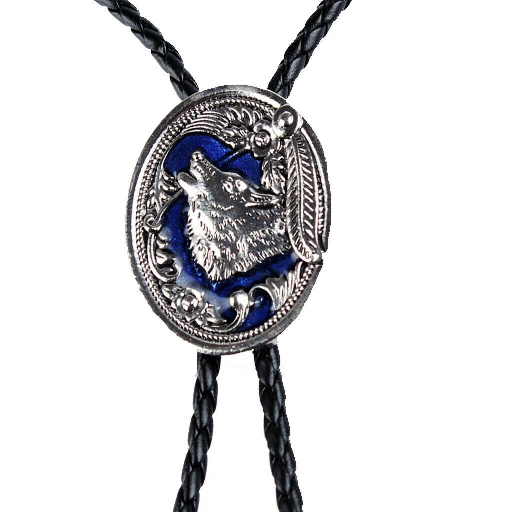 Unisex cowboy style necklace tie leather pendant fashion adjustable