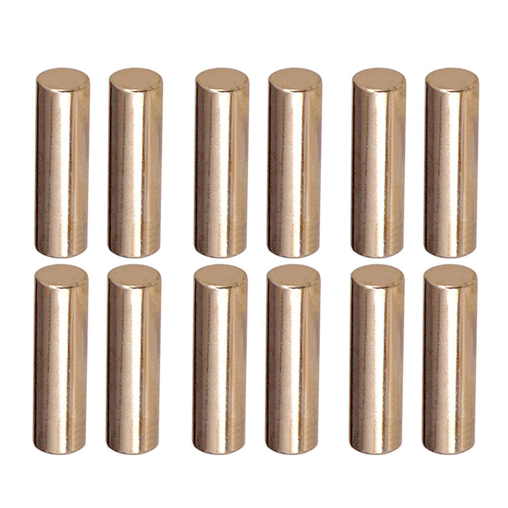 12 Pieces Iron Humbucker Pickup Polepiece Slug Rods 15mm Golden