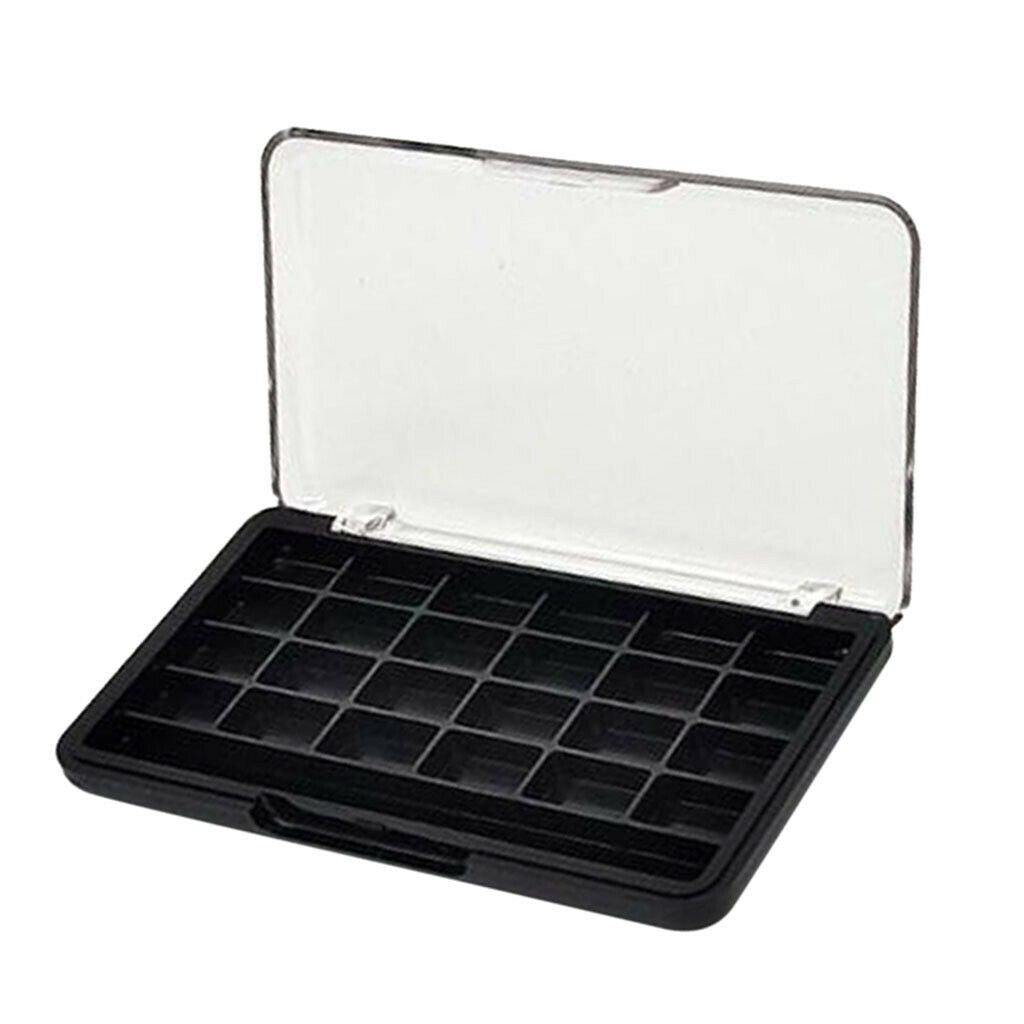 2 Pieces 24 Slots Eyeshadow Palette Box Blush Powder Holder Case White+Black