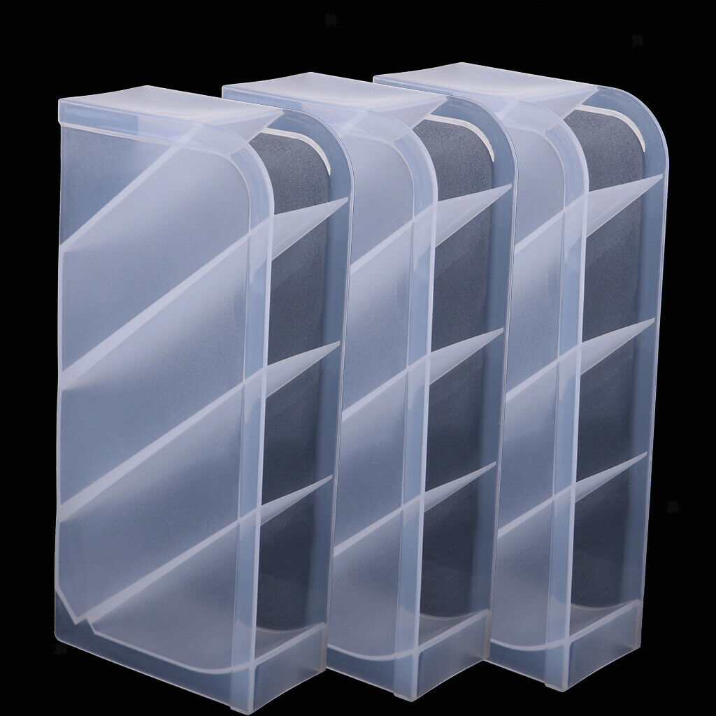 3pcs Office Transparent Desk Pen Pencil Holder Stand Case Plastic Finishing