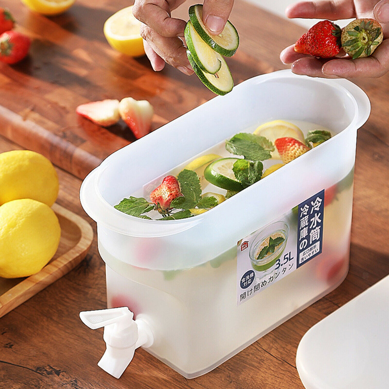 Fridge 1Gallon Water Jug Lemon Juice Pitcher Container Leak Free Transparent