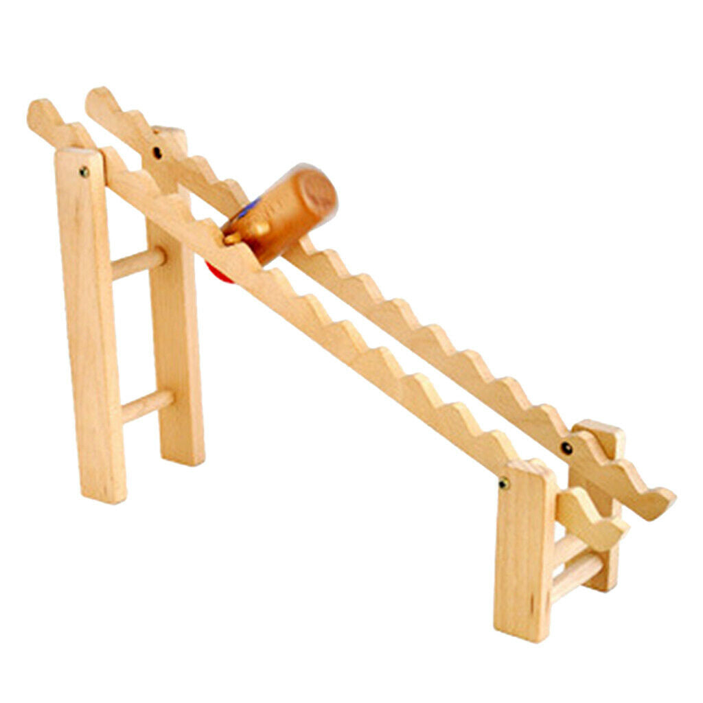 Heavy Duty Wooden Slide with Ladder Gravity Game Montessori Toys
