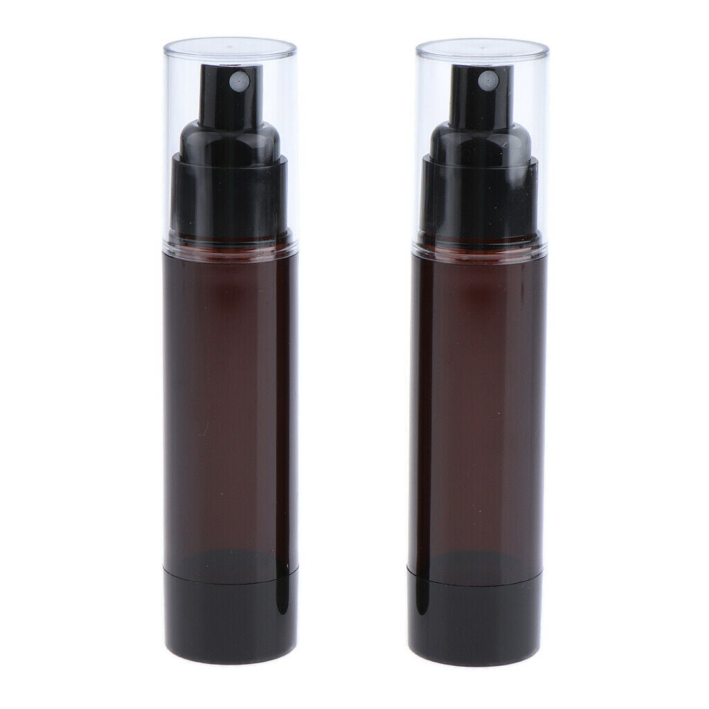 Airless Bottles Empty Refillable Lotions Serum Pump Bottles Coffee - Brown,