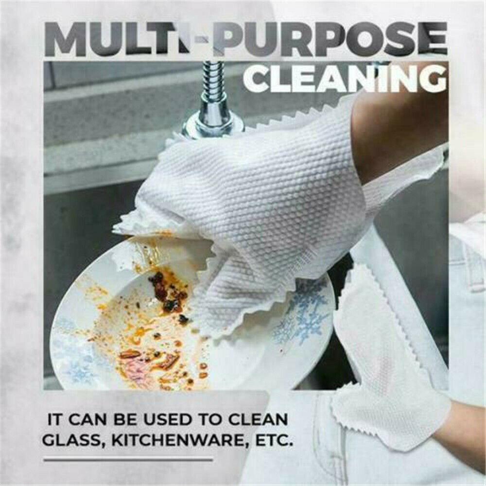 10Pcs Disposable Non-Woven Cleaning Gloves With Teeth Cleaning Duster Gloves Lot