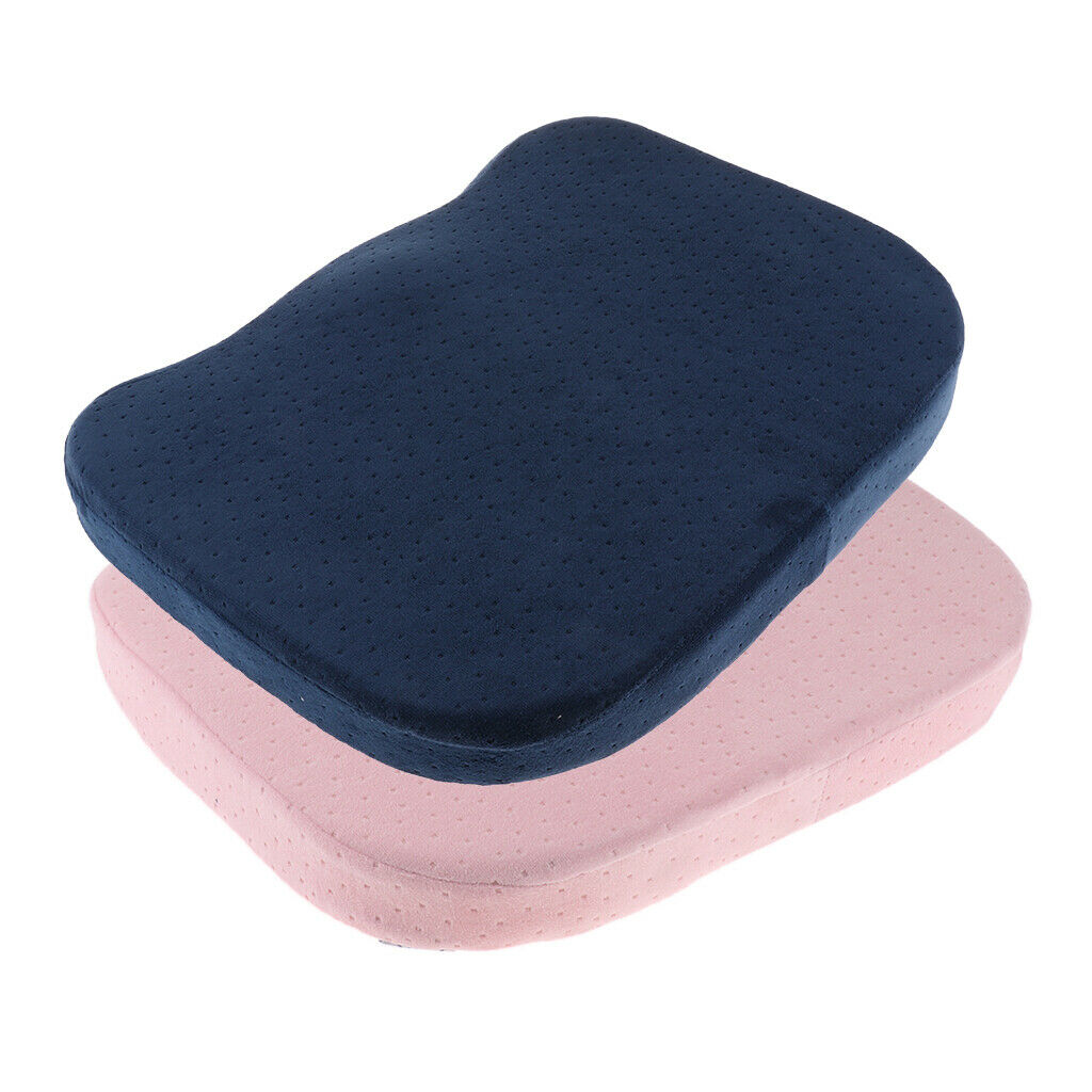 2Pieces Comfort Memory Foam Chair Seat Cushion Pad Removable Zipper Covers