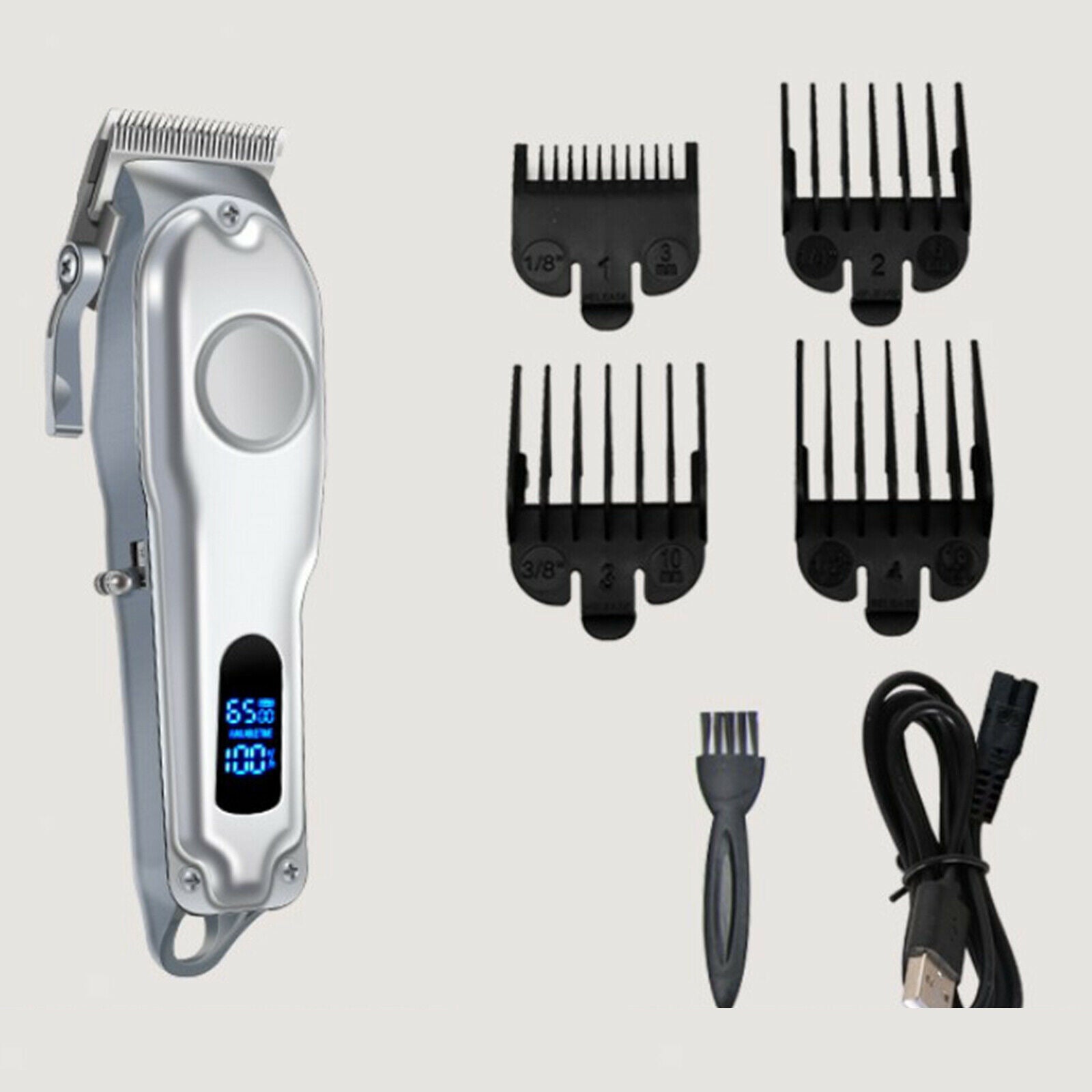 Stainless Steel Electric Barber Hair  Trimmer Cutter Kit for