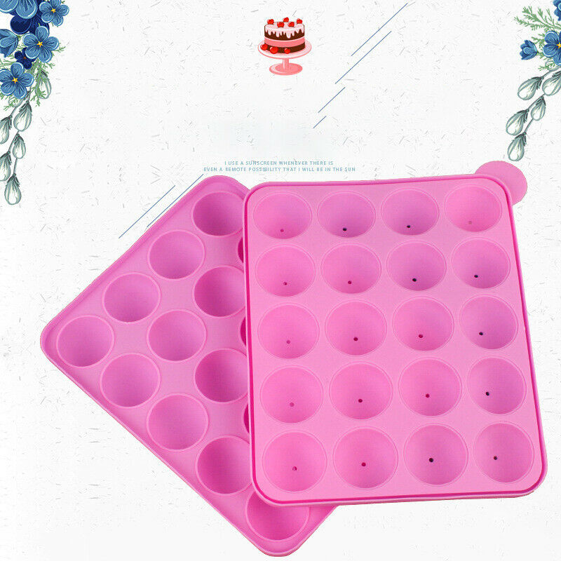 20 Holes Silicone Chocolate Mold Lollipop Sphere Maker Baking Mold Ice TrayBDAU