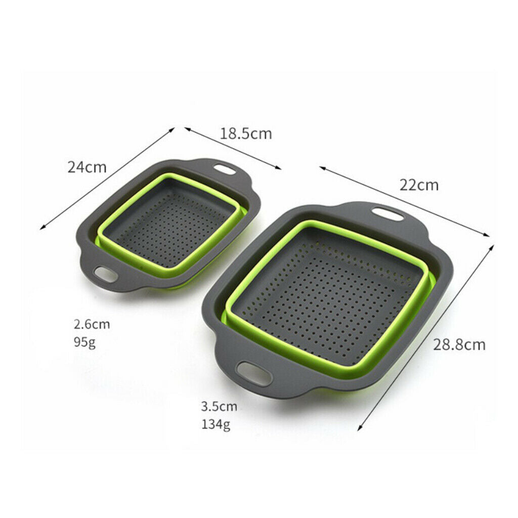 Silicone Collapsible Colander Basin Foldable Space-saving Drainage Basket S