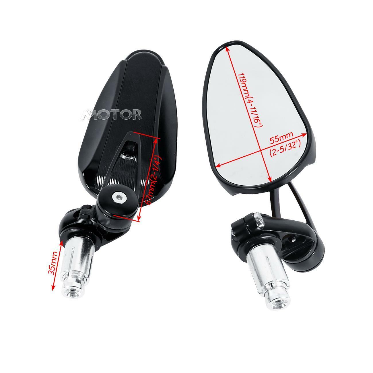 Black 7/8" CNC Bar End Side Mirrors For Suzuki V-Strom SV650 SV1000 TL1000 R S