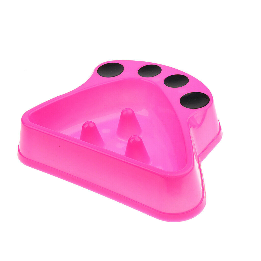 Paw Shaped Pet Dog Food Bowl Slow Eating Feeder Healthy Dish Feeder Random