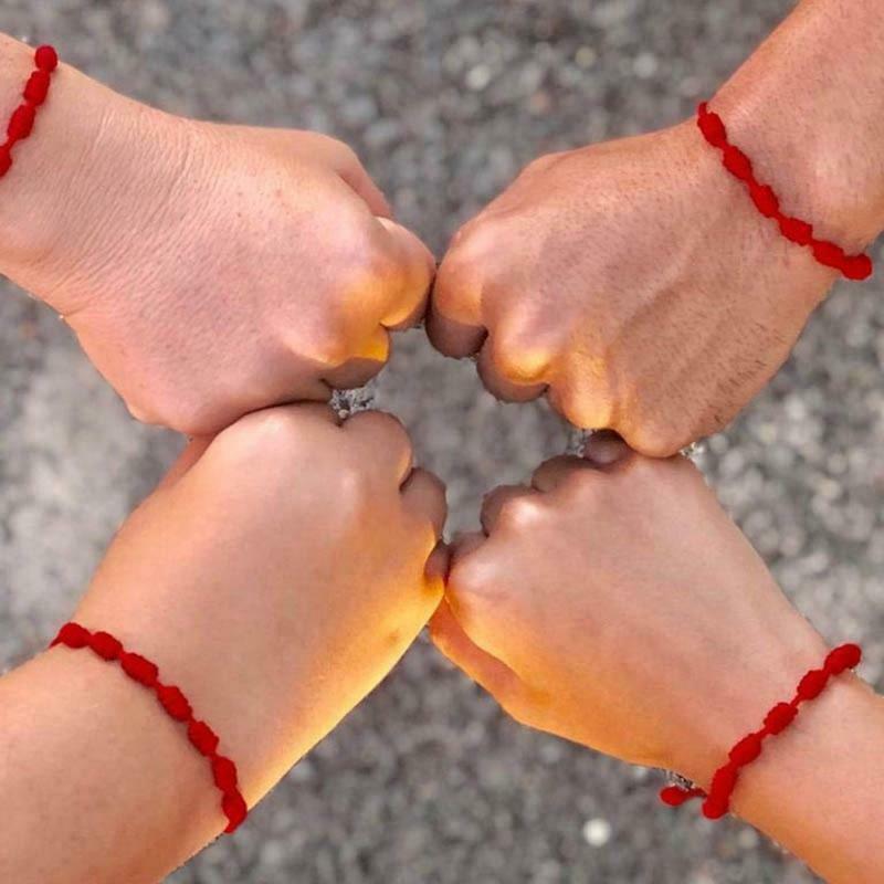 7 Knots Red Rope Bracelet Male Female Youth Friendship Bracelet Good Luck Amulet