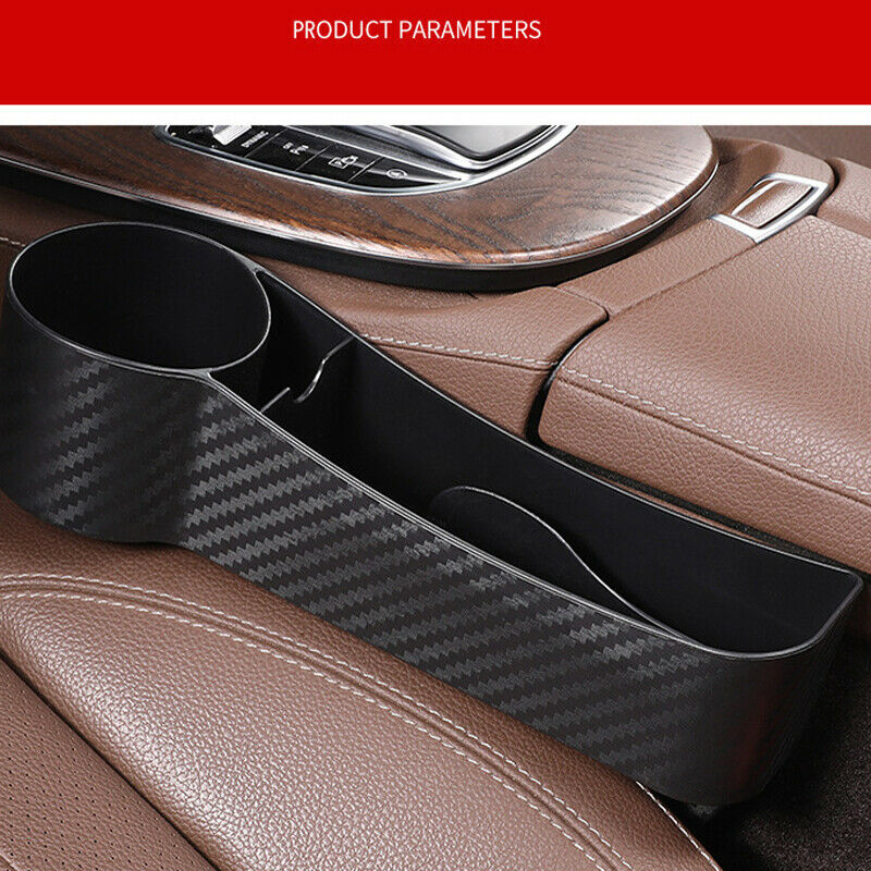 2PCS Car Driver Seat Side Storage Box Catch Organizer Pocket Holder Carbon Color