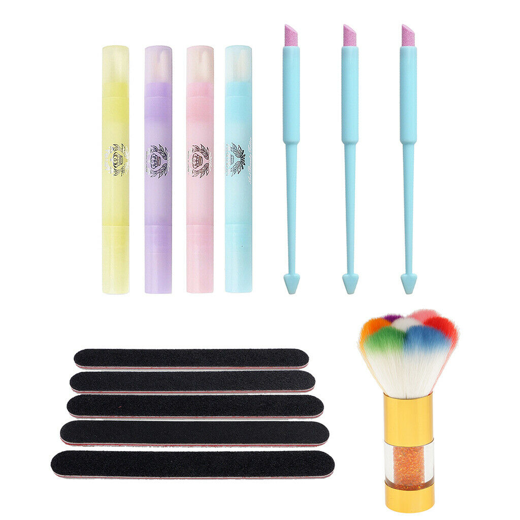 Nail Files Buffer Polish Corrector Pen Dust Remover Brush Manicure Tools Set