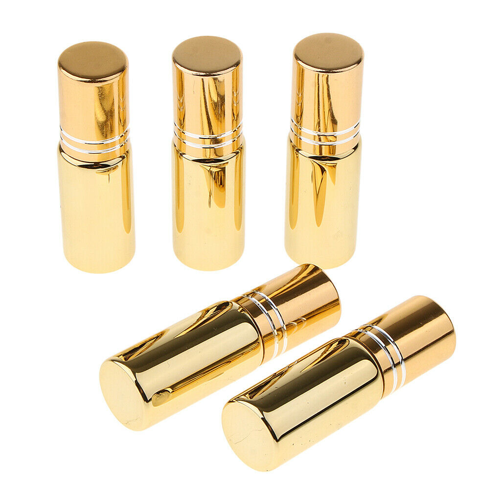 5Pcs Empty Roll on Bottles 5ml Glass Roller Bottle for Perfume Essential Oil