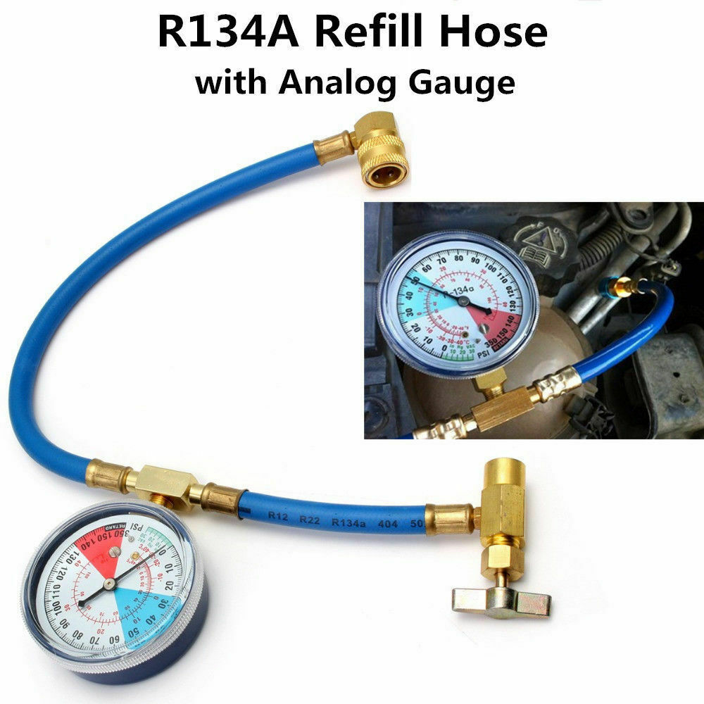 Car Plastic R134A to R12/R22 A/C Refrigerants Recharge Hose Pipe Gauge