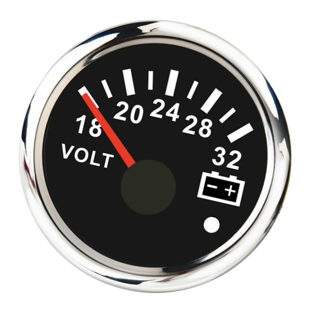 52mm Black Anti-fog Round Panel Digital LED Voltmeter Gauge for Boat Yacht