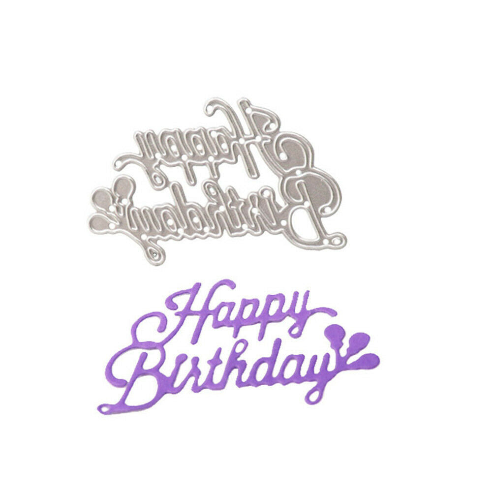Happy birthday Metal Cutting Dies Stencil  DIY Scrapbook Paper Cards Album.l8