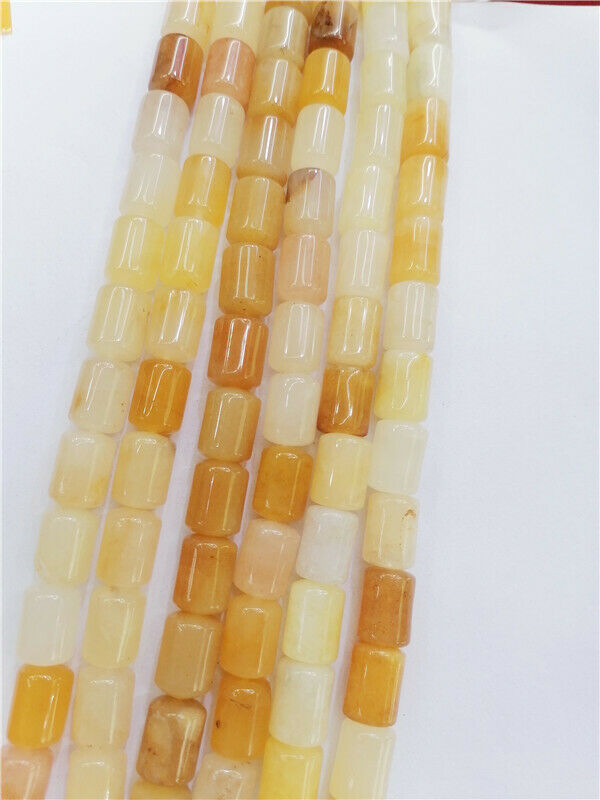 1 Strand 14x10mm Natural Yellow Aventurine Cylinder Spacer Beads 15.5inch HH8823