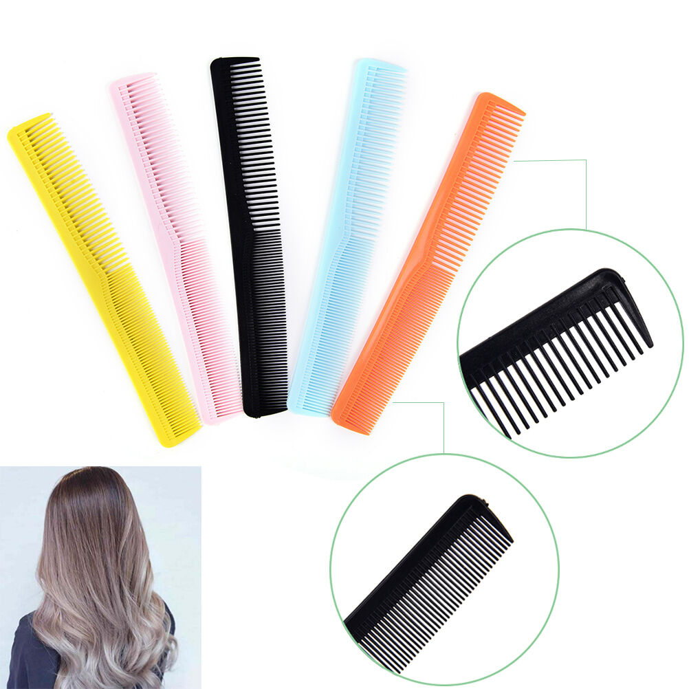 5x Salon Anti static Hairdressing Hair Cutting Plastic Comb fine tooth com.l8