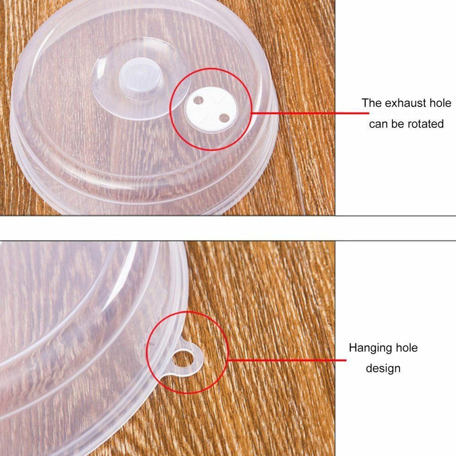 Microwave Covers Ventilated Food Plate Vented Splatter Guard Cover Transparent