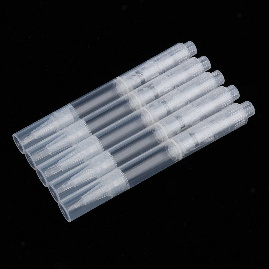 5 Pieces Transparent  Pen / Empty Lip Gloss Pen Eyelash Extensions - Clear, Flat