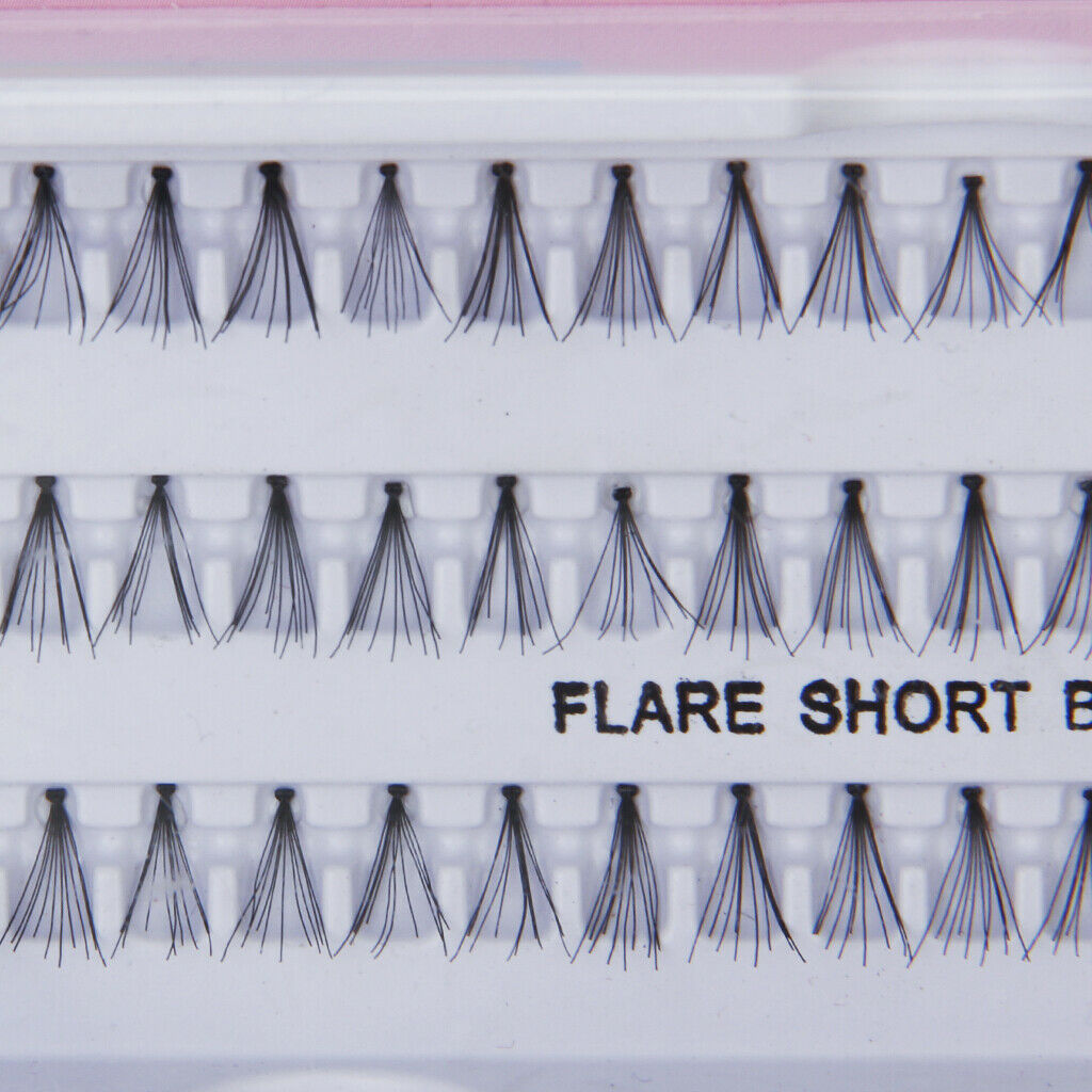60 Pack Extension False Eyelashes Makeup Long Black Eyelash Cluster 10mm