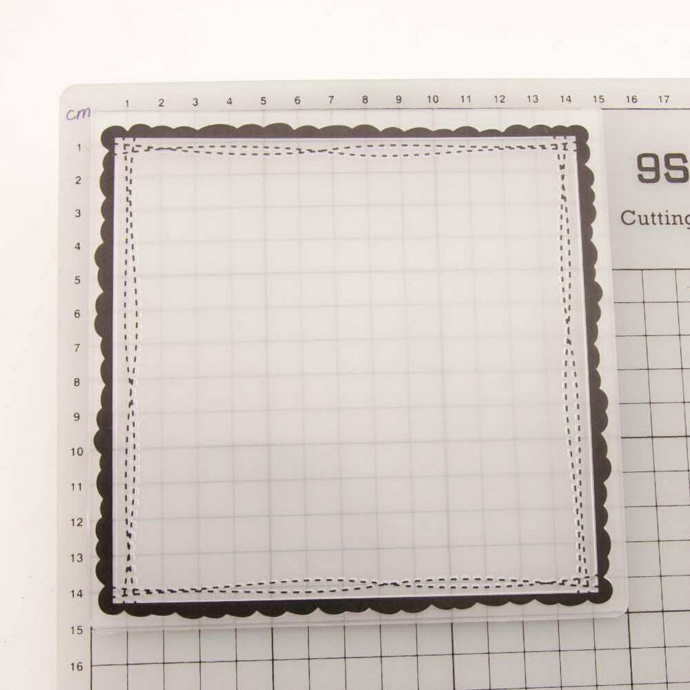 Square Frame Plastic Embossing Folders Template Cutting Scrapbooking Card Album