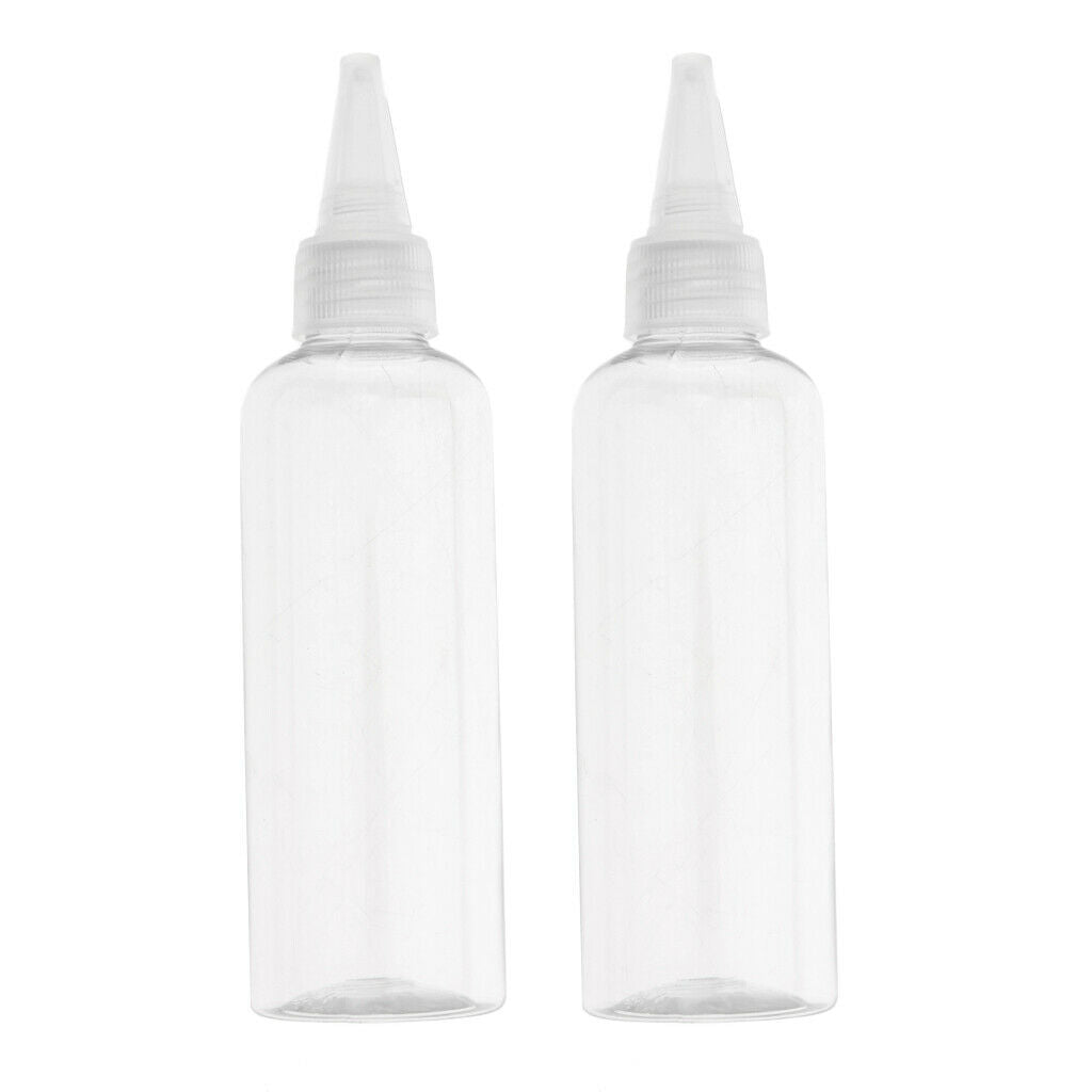 2pcs Plastic 100ml Travel Squeeze Bottle Lotion Shampoo Container Clear