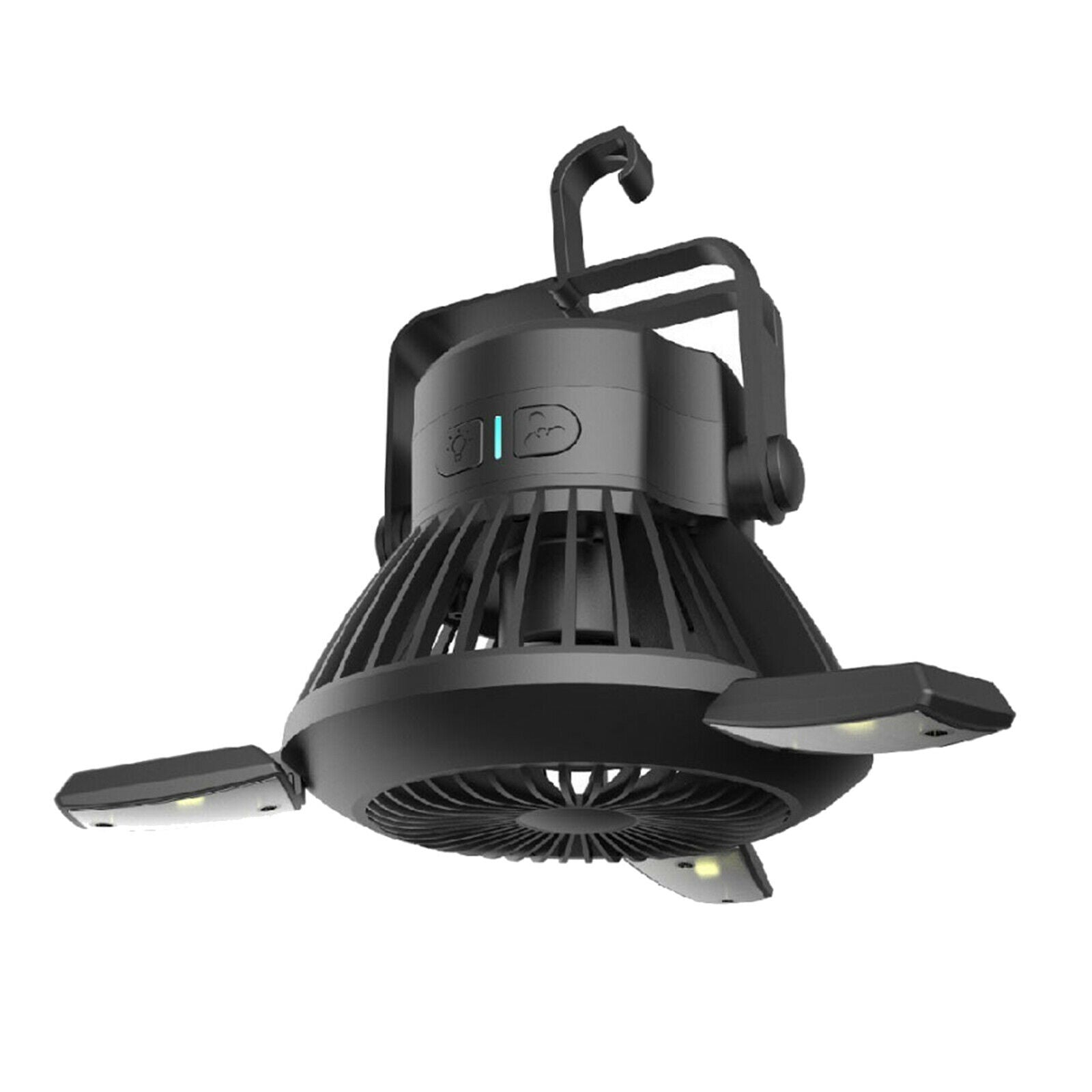 Camping Fan with LED Lights Solar Hanging Battery Operated for Car Lantern