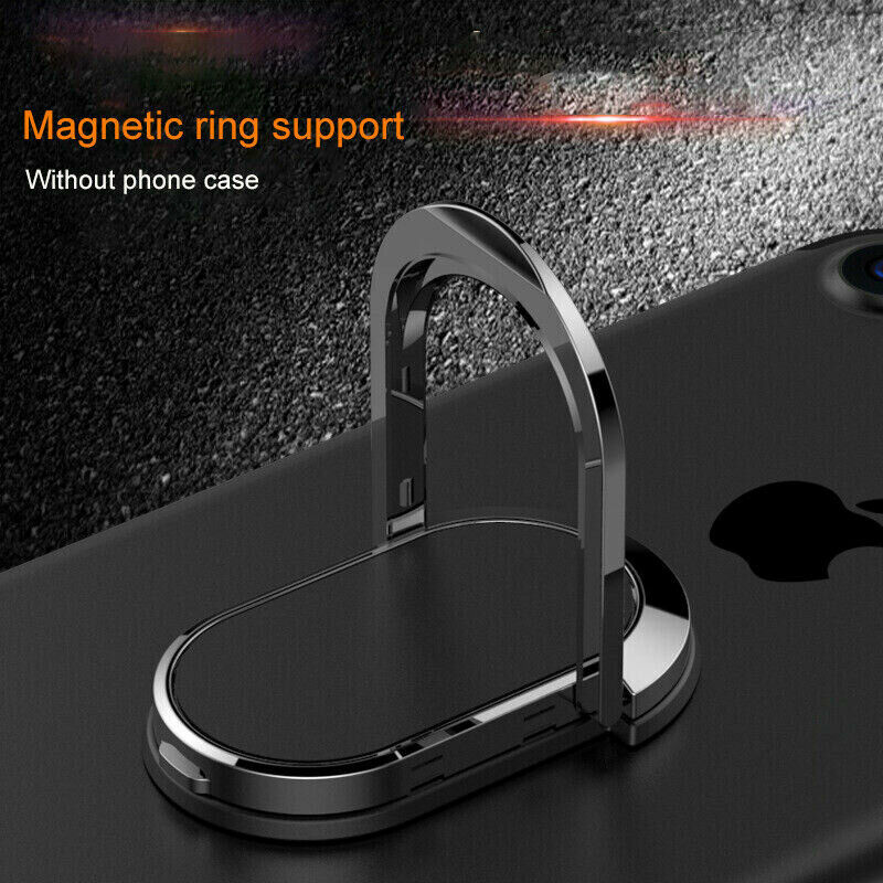 Magnetic Finger Ring Holder 360 Rotating Bracket Stand 90 Folding For Phon Lt