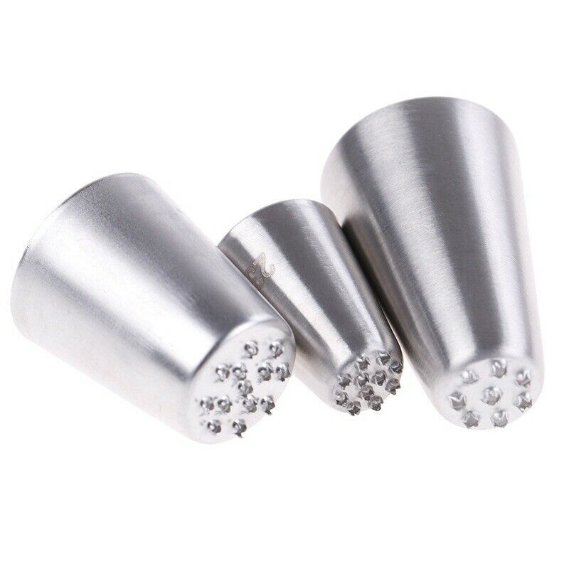 3 PCS Pastry Icing Stainless Steel Tip Piping Grass Cake Decorating Pastry Icing