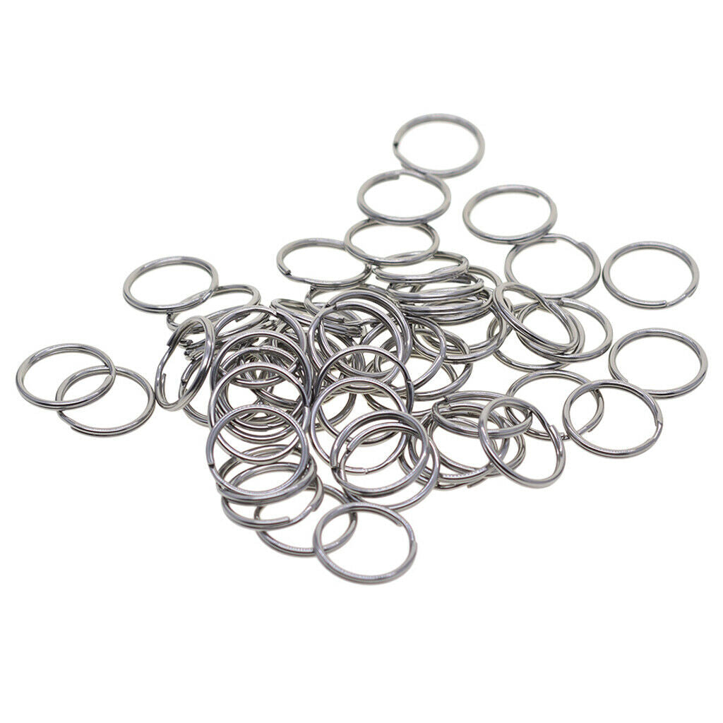 100pcs Blank Stainless Steel Key Ring Key Chain Split Rings Jewelry Findings