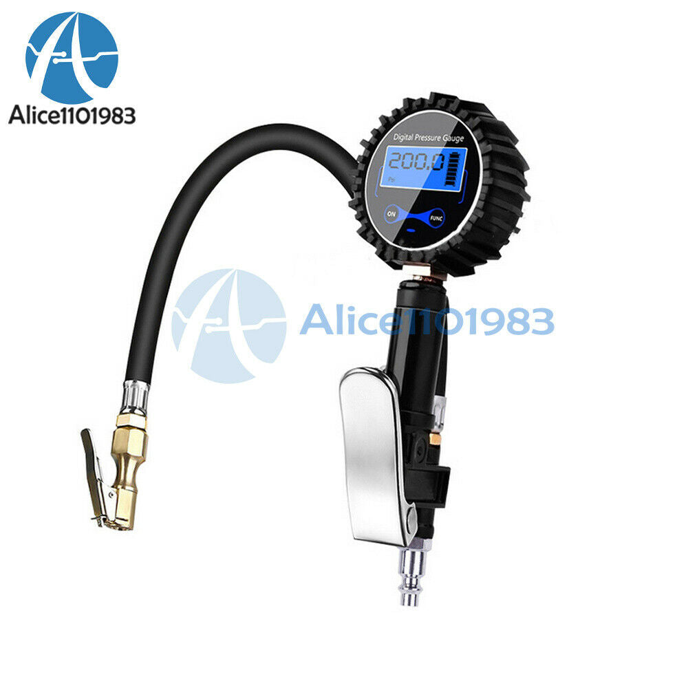 Digital Tire Inflation Gun Pressure Gauge Meter LCD Display for Car Truck Auto