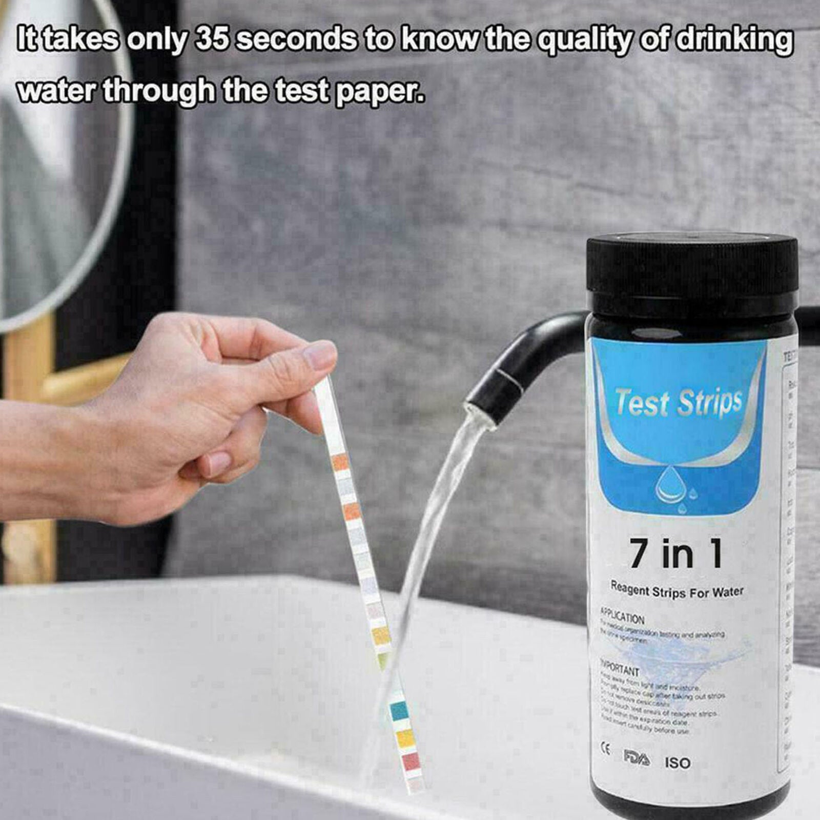 7 in 1 Aquarium Fish Tank Water Tropical Test Strips Kit Nitrite Nitrate PH