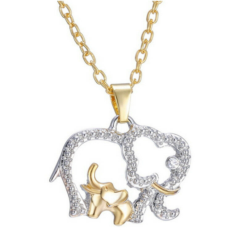 Baby/Mom/Dad Elephant Pendant Necklace With Crystal Jewelry Mother's Day Gift