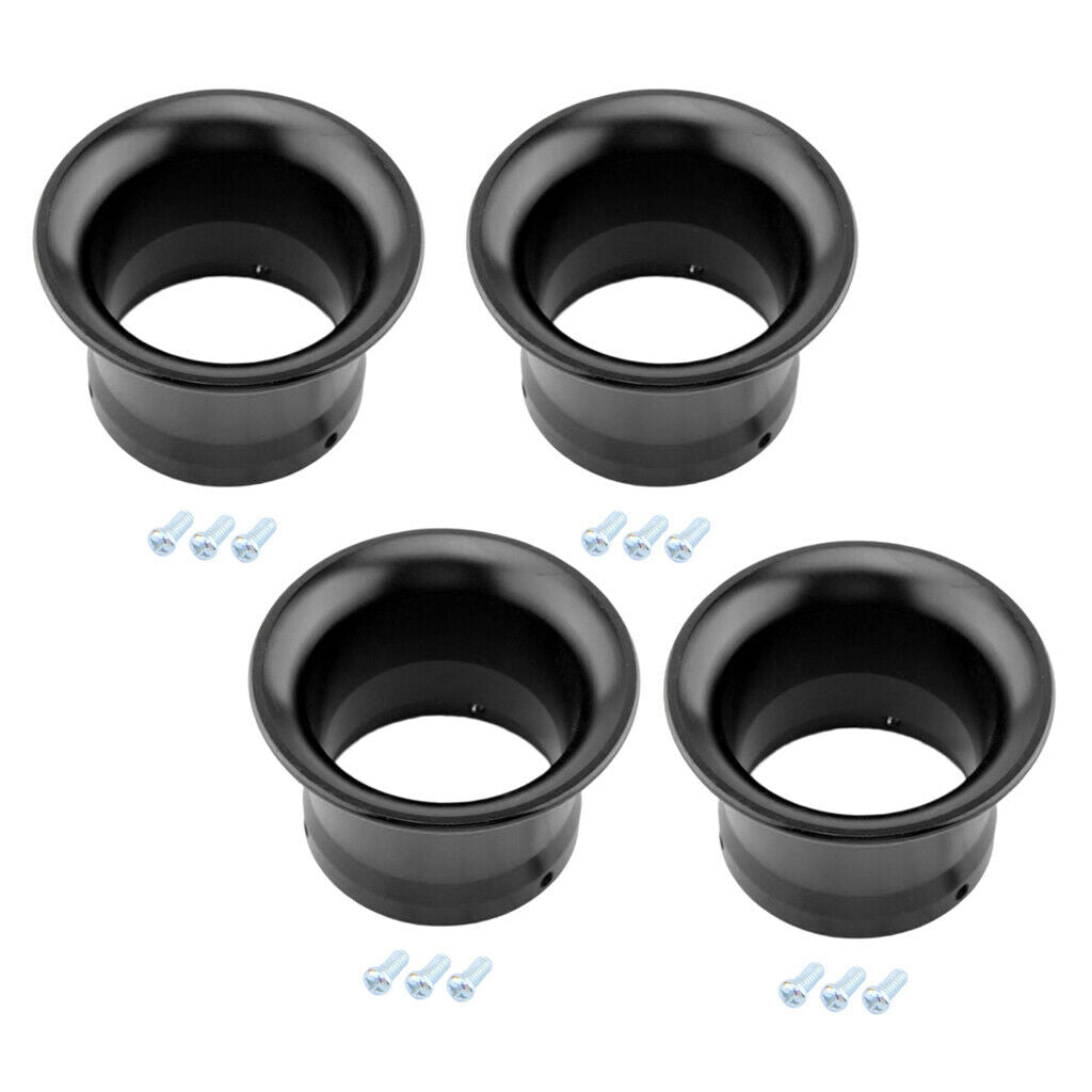 4Pcs 50mm Air Intake Velocity Stack Funnel for Carburetor PWK24 PWK26 Black