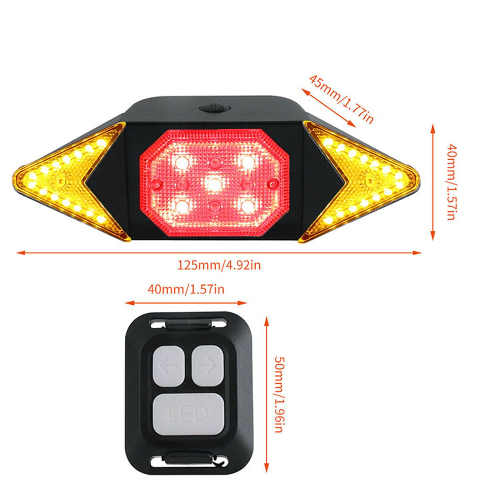 Rechargeable LED Bike Rear Lamp Wireless Remote Control Cycling Taillight  @