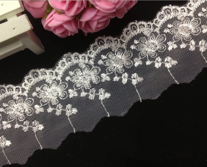 10 Yard Net yarn embroidery Lace Trim Wedding dress decoration Sewing handicraft