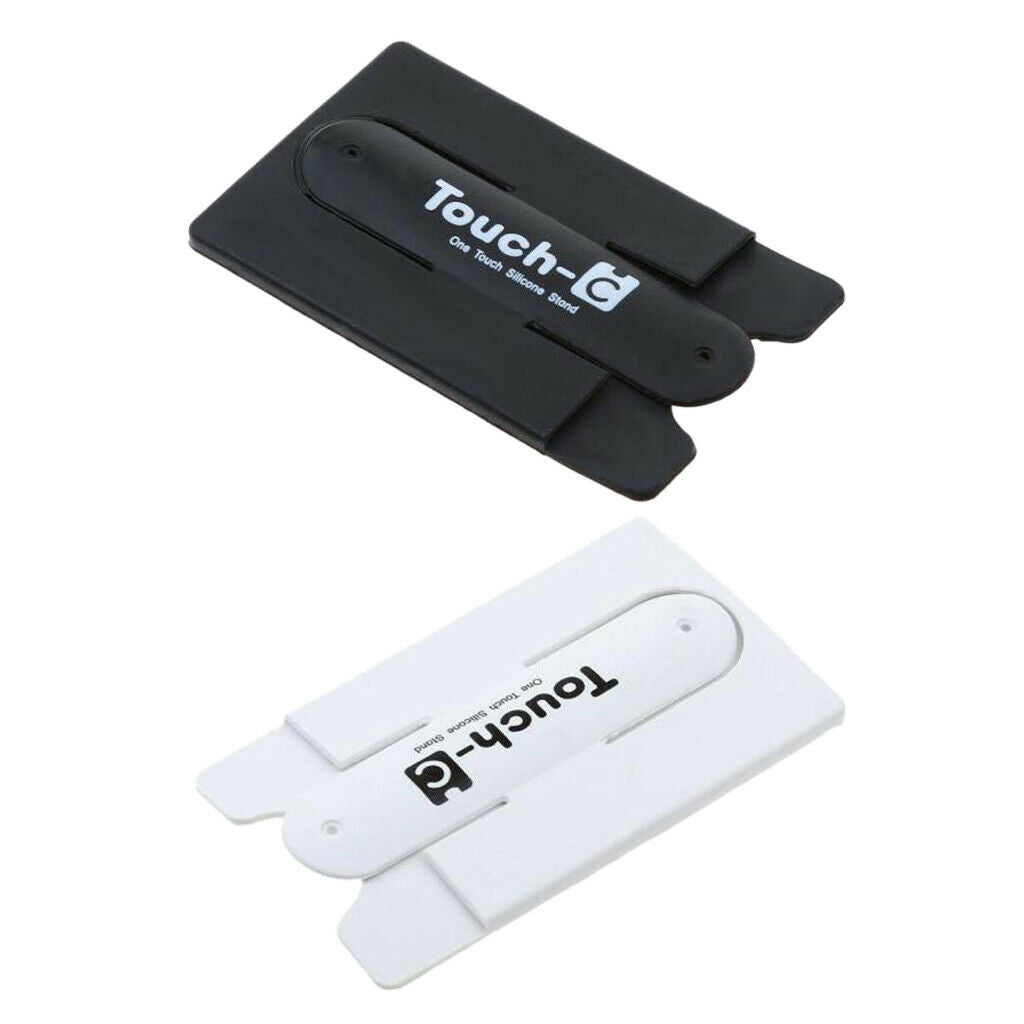 2pcs Flexible Adhesive Silicone Phone Holder with Universal White And Black ID