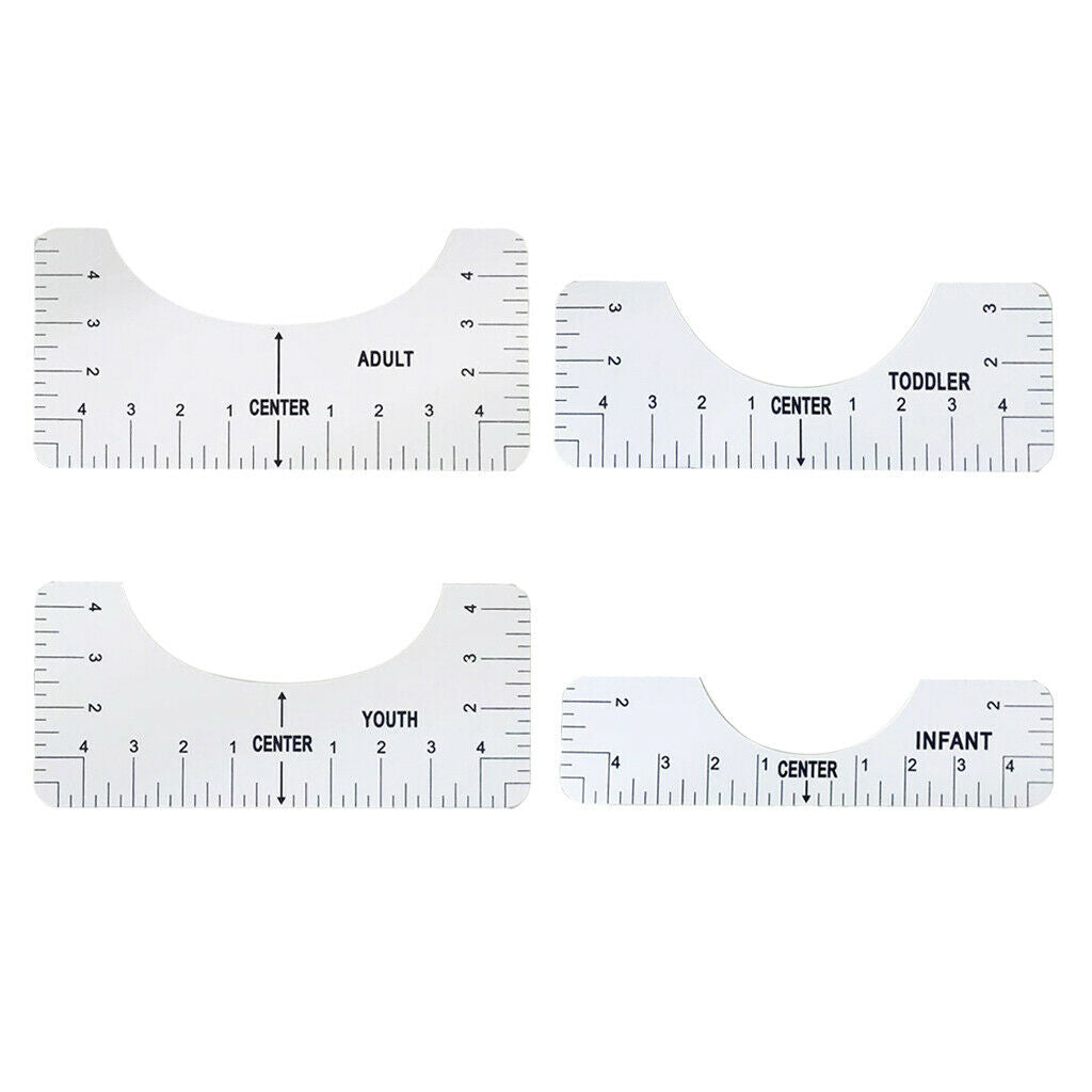 4x T-Shirt HTV Vinyl Alignment Ruler Tool Guide for Vinyl Cutter,