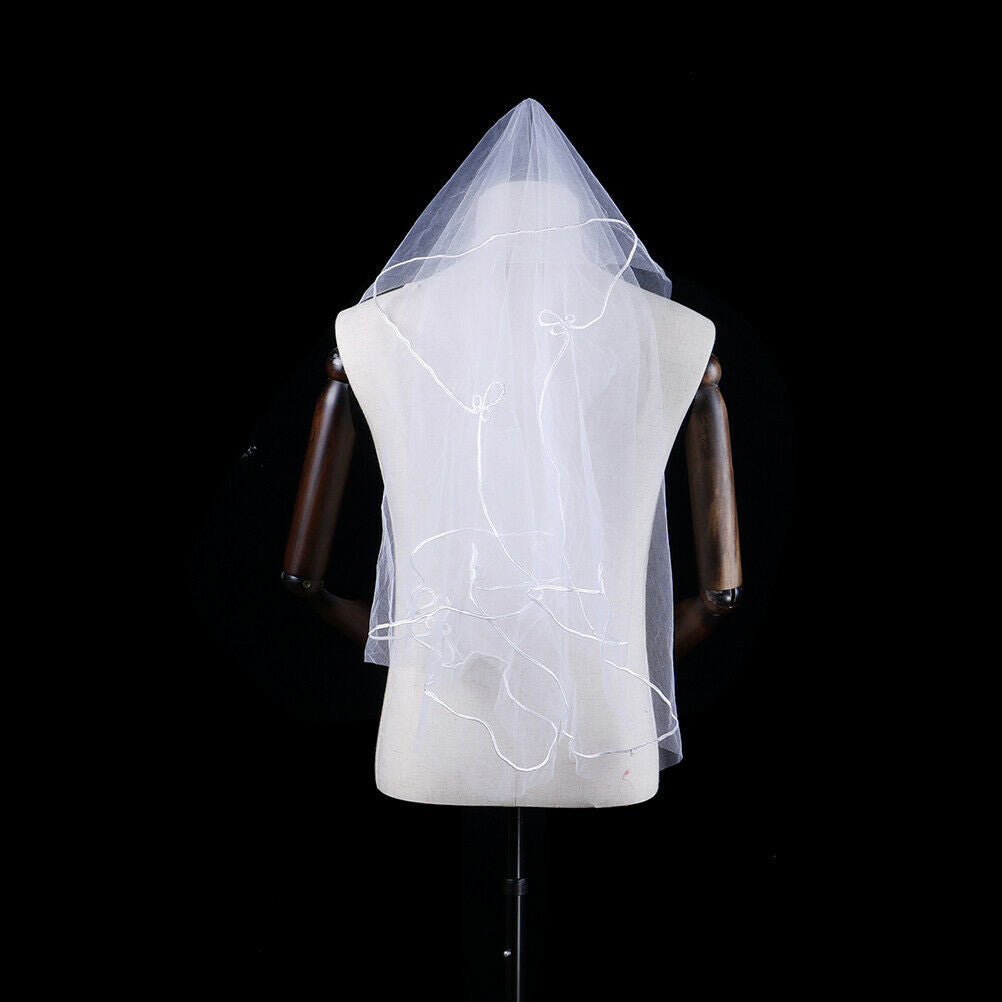 1 x Women 150cm white one layer short wedding bridal veils  .l8