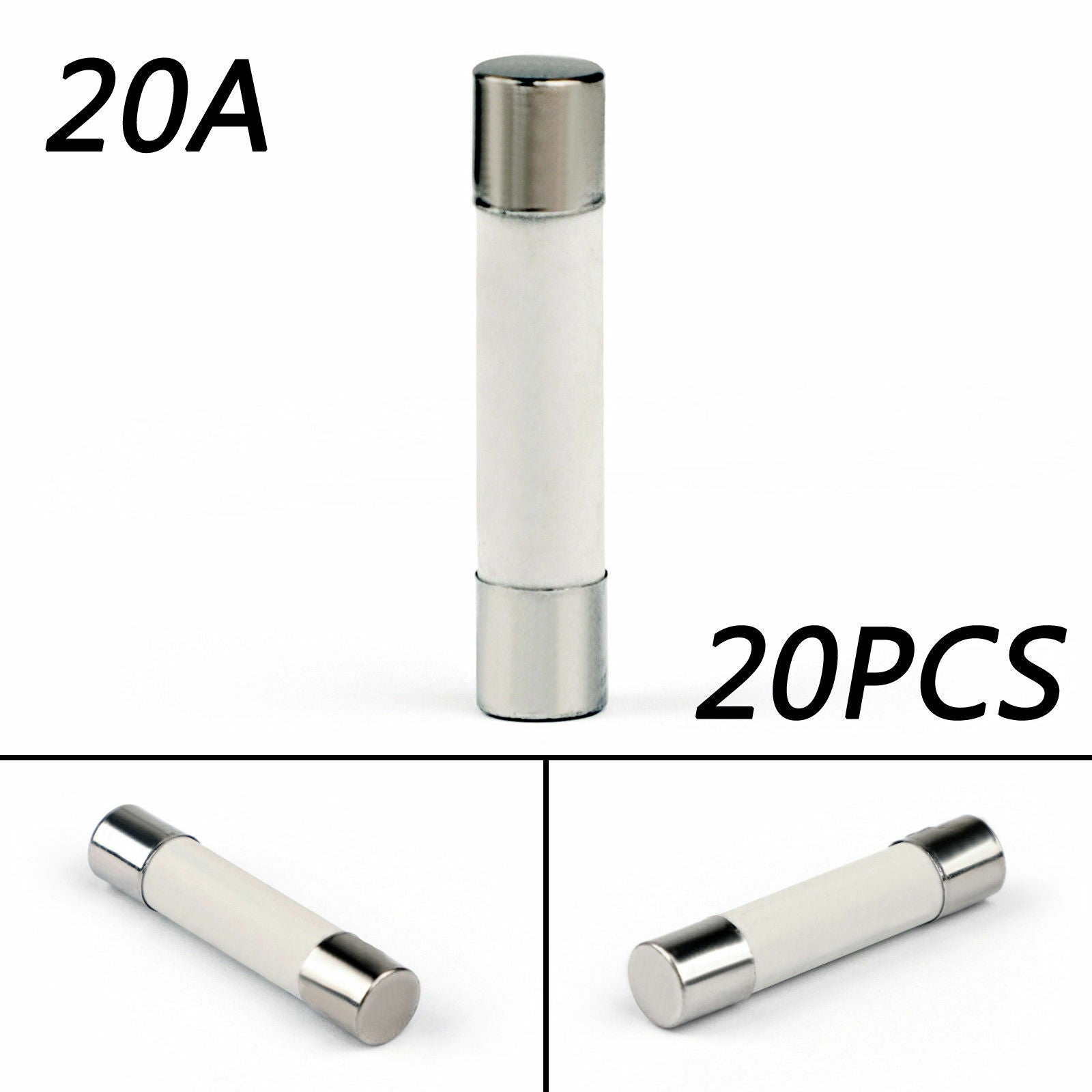 20pcs 6x30mm 20Amp 20A 250V Ceramic Fuse Tube Fast Blow Fuse