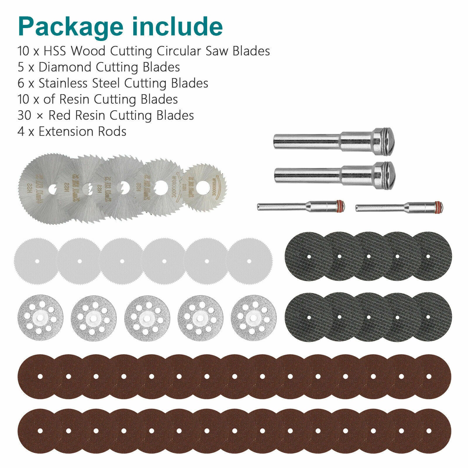 65Pcs Cutting Wheel Set Mini Drill for Dremel Rotary Tool Accessories w/ Mandrel