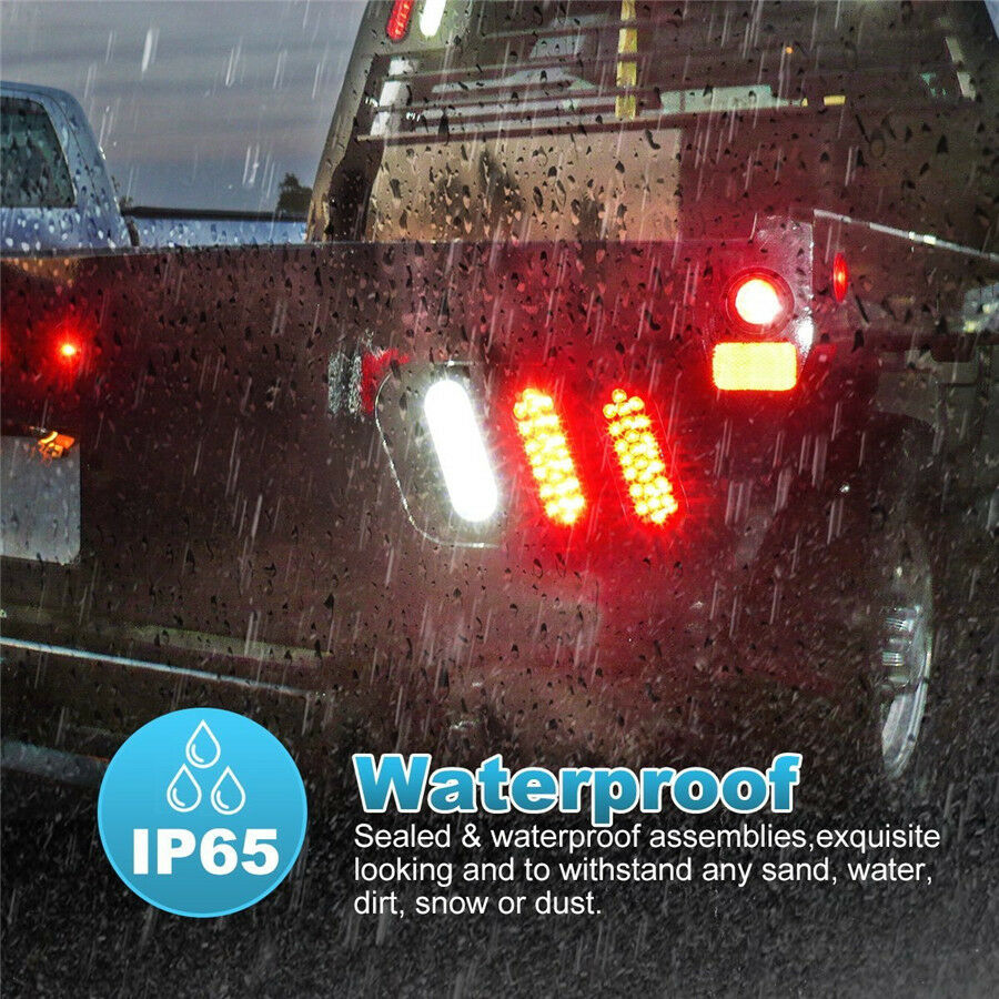 2Pcs 6" 24 LED Car Truck White Reverse Backup Fog Side Marker Lights Waterproof